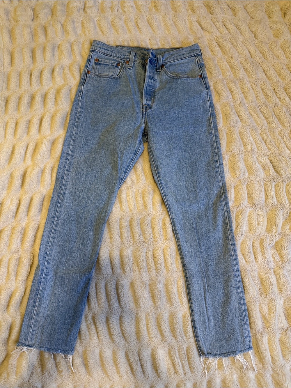 Levi's Light Blue Straight Leg Women's Jeans -501 skinny